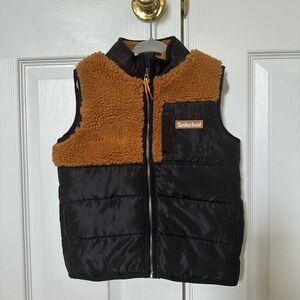 NWOT Timberland Kids' Tan and Black Fleece Vest
